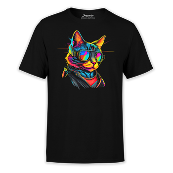 Koszulka z nadrukiem cyber kot