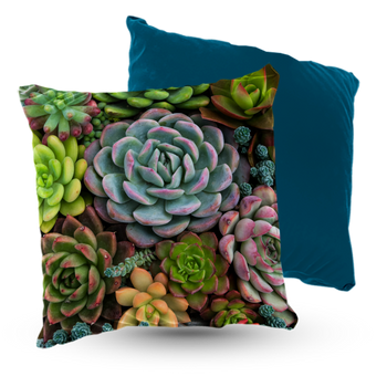 Poduszka welur sukulenty 40x40 cm