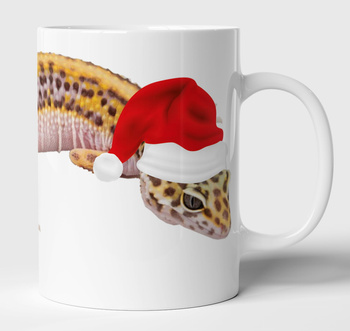 Kubek ceramiczny gekon lamparci święta