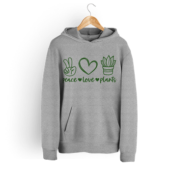 Bluza damska z kapturem peace-love-plants