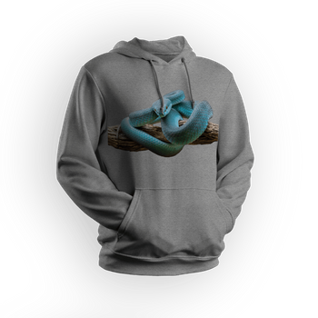 Bluza męska/unisex z kapturem wąż pyton niebieski