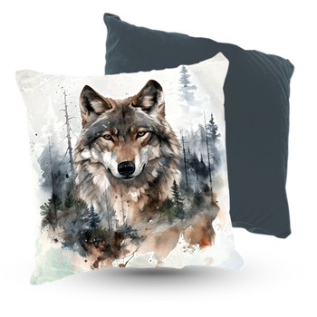 Poduszka welur wilk 40x40 cm