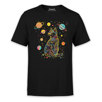 Koszulka z nadrukiem koci wszechświat