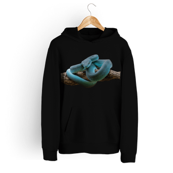 Bluza damska z kapturem wąż pyton niebieski