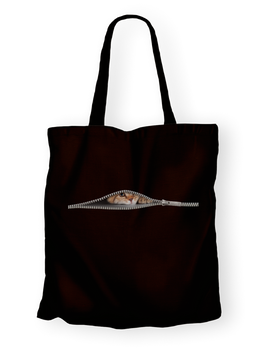 Torba bawełniana z nadrukiem kieszeń na kota