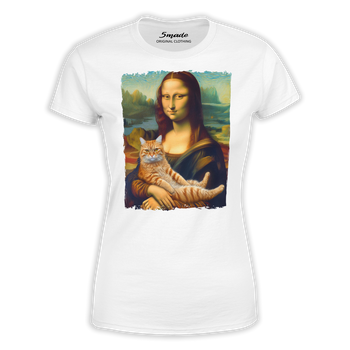 Koszulka damska Mona Lisa z kotem