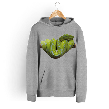 Bluza damska z kapturem wąż pyton zielony