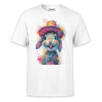 Koszulka z nadrukiem królik w kapeluszu