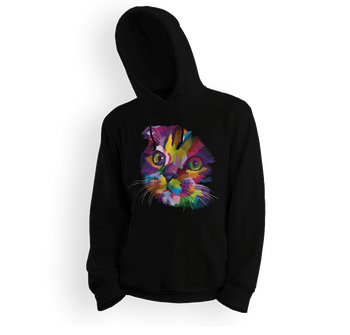 Bluza dziecięca z kapturem kolorowy kot