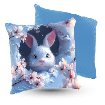 Poduszka welur słodki króliczek 40x40 cm