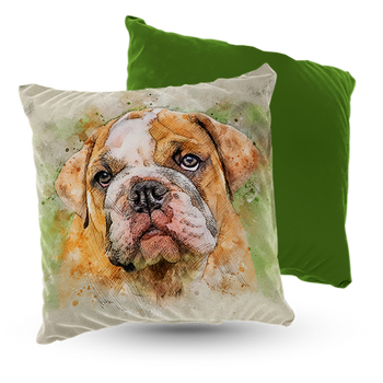 Poduszka welur pies buldog angielski 40x40 cm