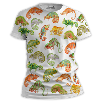 Koszulka full print kameleony