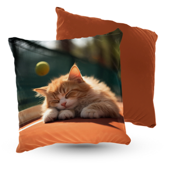 Poduszka kot śpiący na korcie tenisowym 40x40 cm