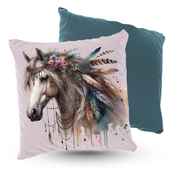 Poduszka welur koń boho