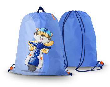 Worko-plecak tygrysek na skuterze