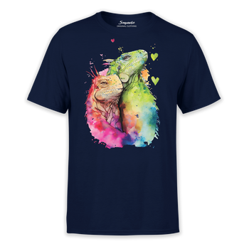 Koszulka granatowa z nadrukiem zakochane Iguany