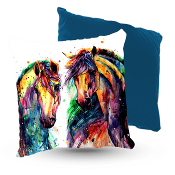 Poduszka welur konie