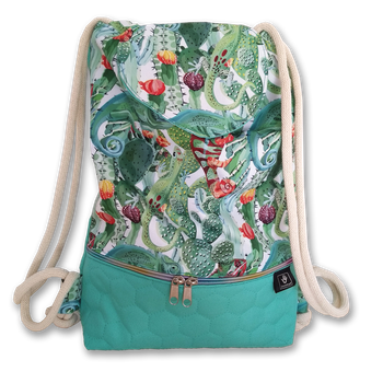 Plecak - worek z klapką gady, kameleony