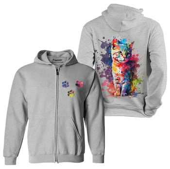 Bluza dziecięca rozpinana z kapturem kolorowy kociak