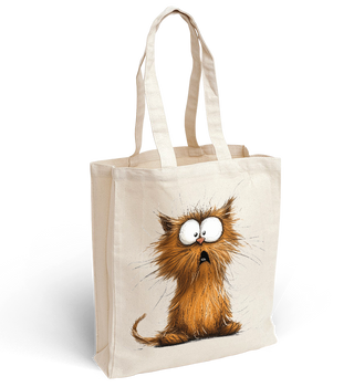 Torba bawełniana z nadrukiem zdziwiony kot