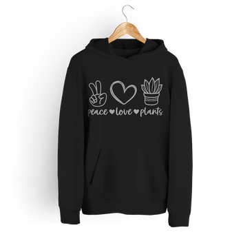 Bluza damska z kapturem peace-love-plants