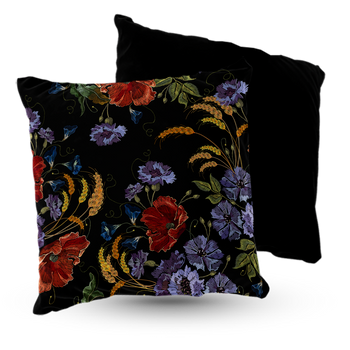 Poduszka welur polne kwiaty i zboża 40x40 cm