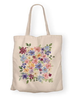 Torba bawełniana z nadrukiem polnych kwiatów