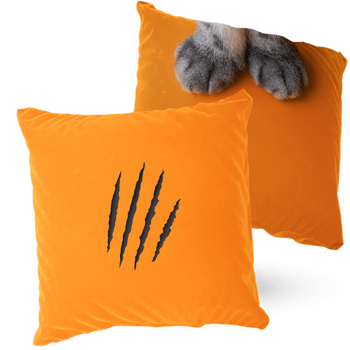 Poduszka welur kocie pazurki 40x40 cm