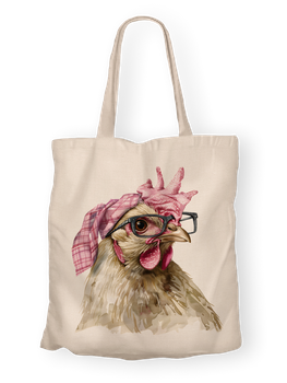 Torba bawełniana z nadrukiem stylowa kura