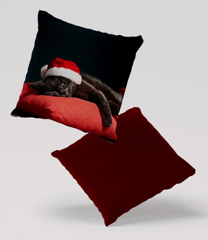 Poduszka welur kot święta 40x40 cm