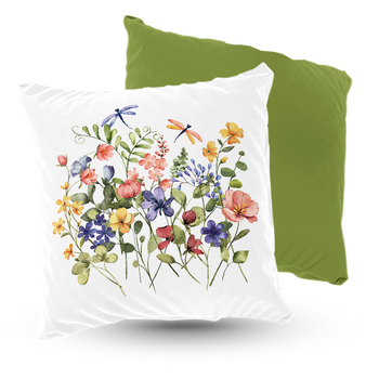 Poduszka polne kwiaty i ważki 40x40 cm