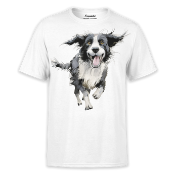 Koszulka z nadrukiem wesoły pies Border collie