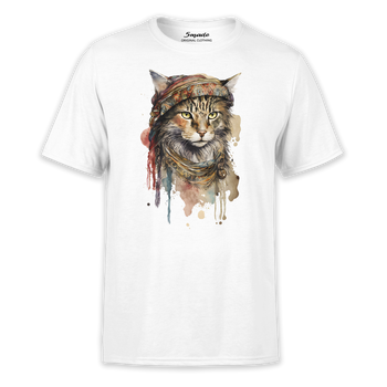 Koszulka z nadrukiem kotka boho