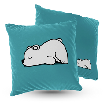 Poduszka welur miś polarny 40x40 cm