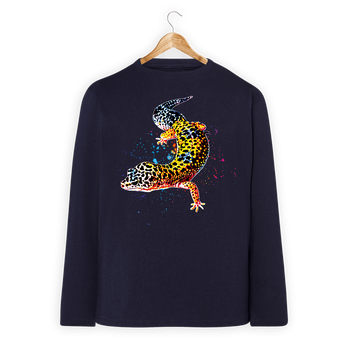 Koszulka dziecięca długi rękaw gekon lamparci