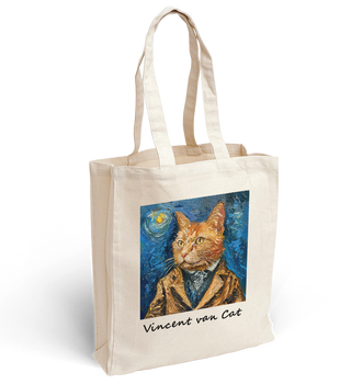 Torba bawełniana z nadrukiem Vincent van Cat autoportret