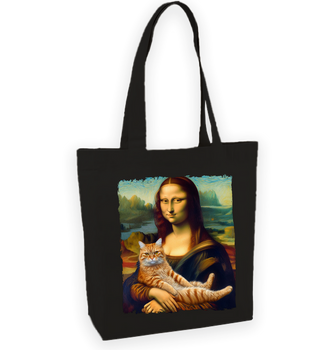 Torba bawełniana z nadrukiem Mona Lisa z kotem