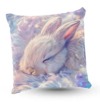 Poduszka welur śpiący słodki króliczek 40x40 cm