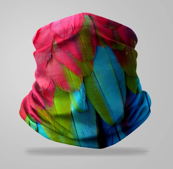 Komin wielofunkcyjny bezszwowy pióra papugi