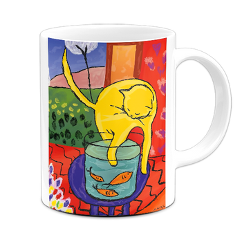 Kubek ceramiczny Henri Matisse kot ze złotą rybką