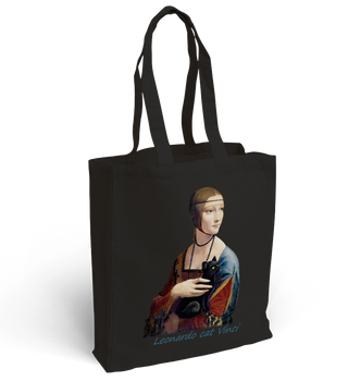 Torba bawełniana z nadrukiem Dama z kotkiem Leonardo cat Vinci