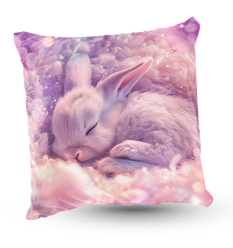 Poduszka welur śpiący słodki króliczek 40x40 cm