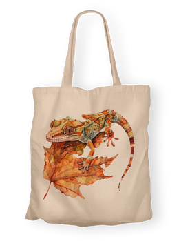Torba bawełniana z nadrukiem gekon orzęsiony