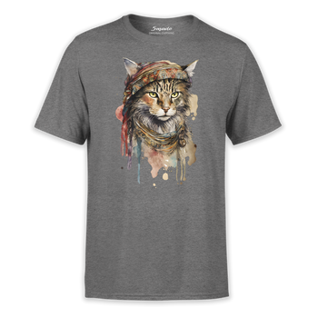 Koszulka z nadrukiem kotka boho