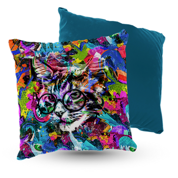 Poduszka welur kot w kolorach 40x40 cm