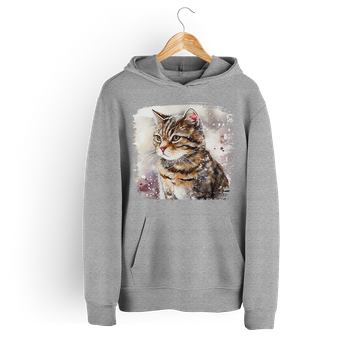 Bluza damska z kapturem kot pręgowany