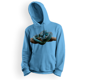 Bluza dziecięca z kapturem wąż pyton niebieski