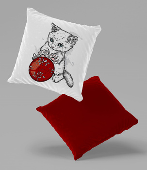 Poduszka welur kotek święta 40x40 cm