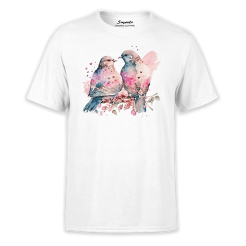 Koszulka z nadrukiem zakochane gołąbki