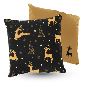 Poduszka welur jelenie i choinki 40x40 cm